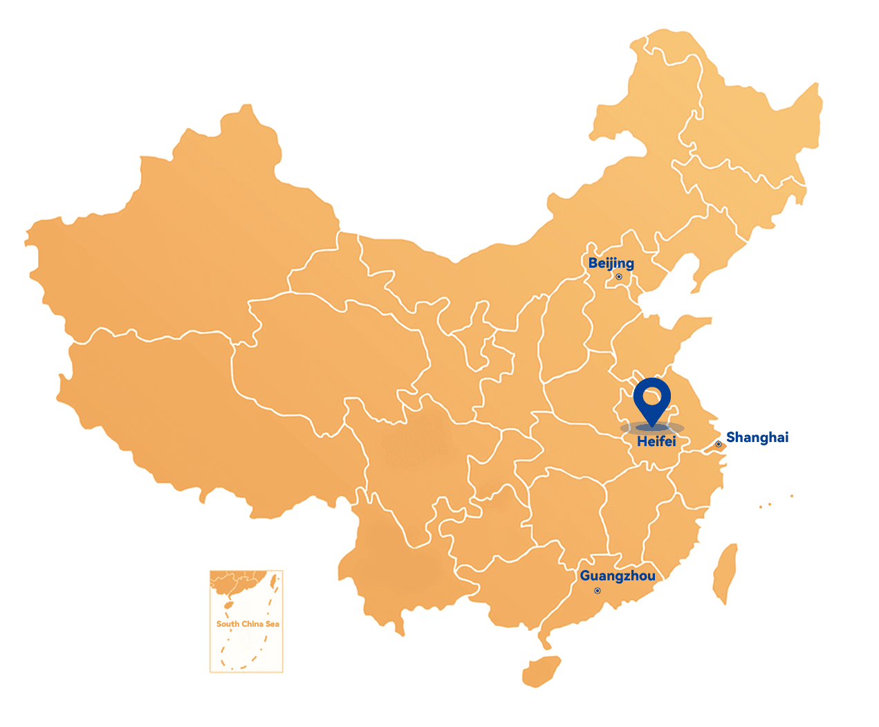 Map showing Shinepharm's location in Hefei, China